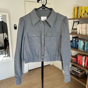Cinq à Sept Gray Women's Cropped Jacket Top Size S